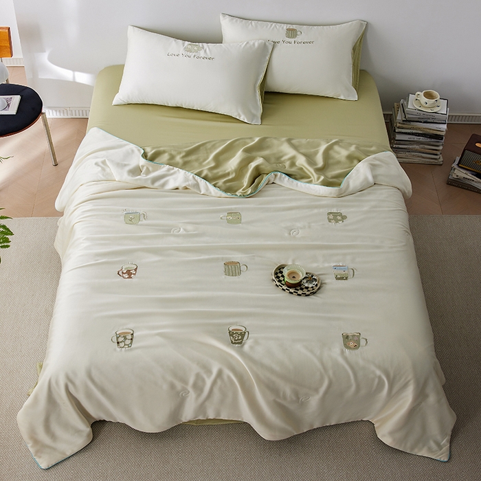 91家纺网 家纺一手货源 找家纺 （总）风向标家纺 2026新款50莱赛尔天丝夏被四件套（嵌绳款）