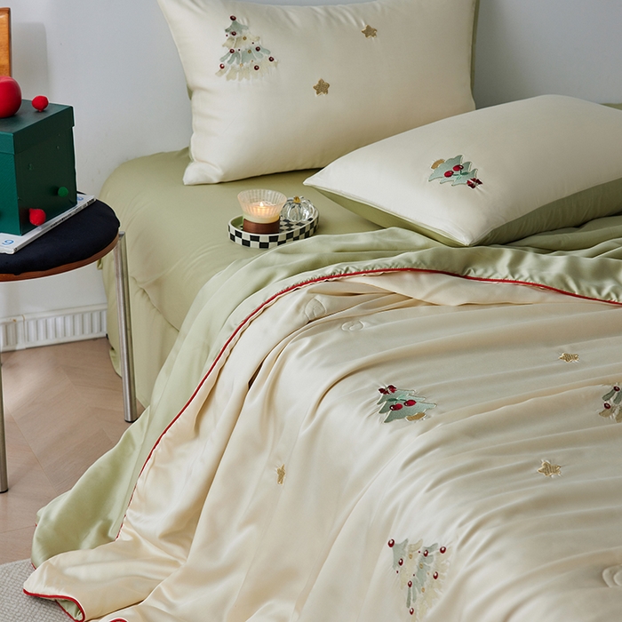 91家纺网 家纺一手货源 找家纺 风向标家纺 2026新款50莱赛尔天丝夏被四件套（嵌绳款） 夏日礼物