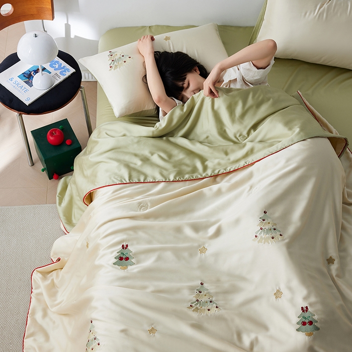 91家纺网 家纺一手货源 找家纺 风向标家纺 2026新款50莱赛尔天丝夏被四件套（嵌绳款） 夏日礼物