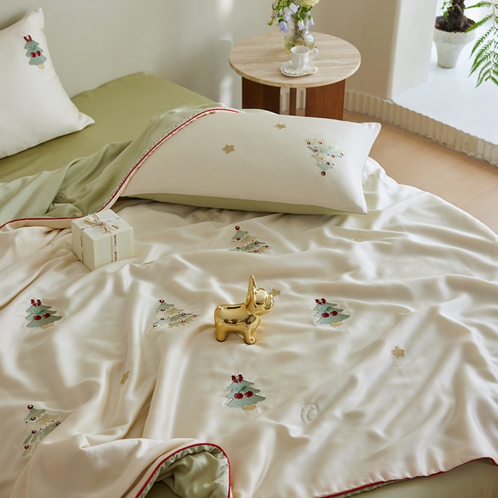 91家纺网 家纺一手货源 找家纺 风向标家纺 2026新款50莱赛尔天丝夏被四件套（嵌绳款） 夏日礼物