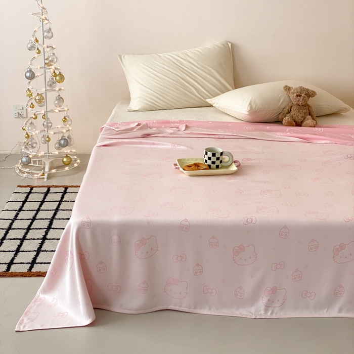 91家纺网 家纺一手货源 找家纺 麻依 2026新款竹纤维单层毛巾被盖毯夏凉被冷感毯 蛋糕KT-粉色