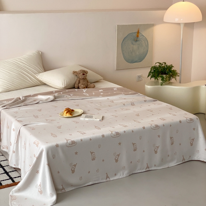 91家纺网 家纺一手货源 找家纺 麻依 2026新款竹纤维单层毛巾被盖毯夏凉被冷感毯 竹星宝-驼色