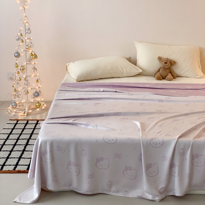 91家纺网 家纺一手货源 找家纺 麻依 2026新款竹纤维单层毛巾被盖毯夏凉被冷感毯 蛋糕KT-紫色