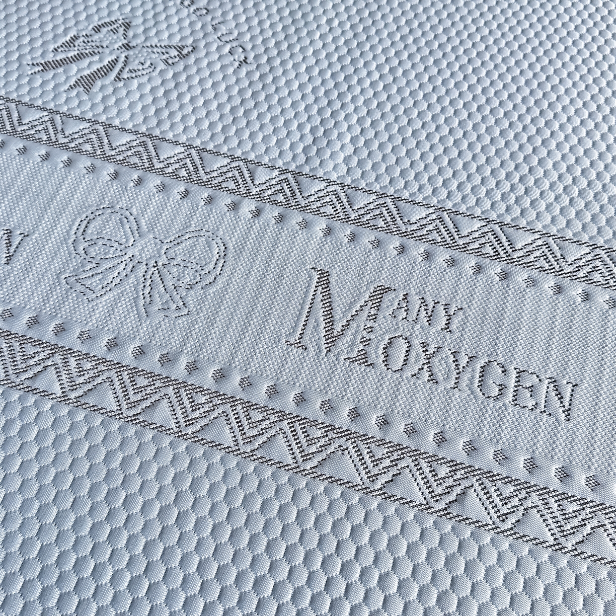 91家纺网 家纺一手货源 找家纺 栩裕纺织 2026新款清纱菱纹床裙款豆豆席凉席 蝴蝶结蓝