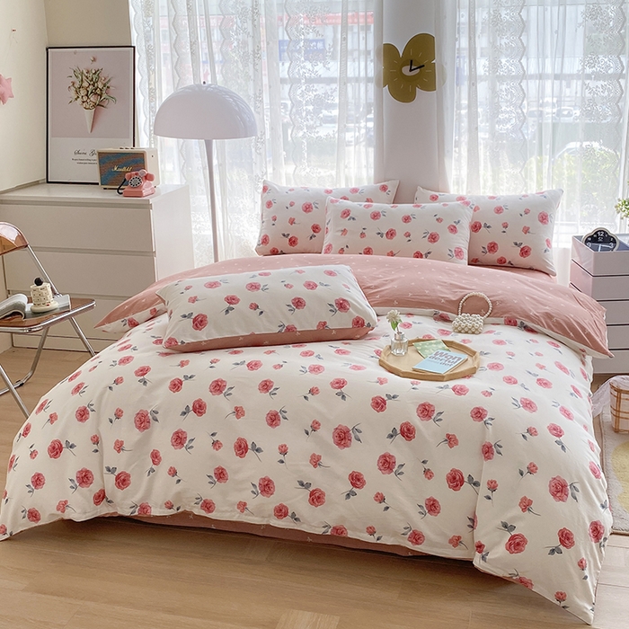 91家纺网 家纺一手货源 找家纺 宇彬家纺 2026直播新款13372A类全棉纯棉印花单双人被套喷气小清新简约热款学生被罩 等风来