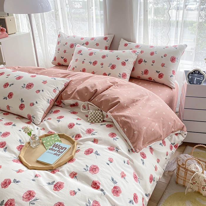 91家纺网 家纺一手货源 找家纺 宇彬家纺 2026直播新款13372A类全棉纯棉印花单双人被套喷气小清新简约热款学生被罩 等风来