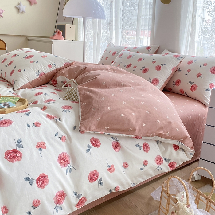 91家纺网 家纺一手货源 找家纺 宇彬家纺 2026直播新款13372A类全棉纯棉印花单双人被套喷气小清新简约热款学生被罩 等风来