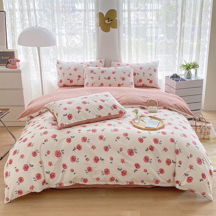 91家纺网 家纺一手货源 找家纺 宇彬家纺 2026直播新款13372A类全棉纯棉印花单双人被套喷气小清新简约热款学生被罩 等风来