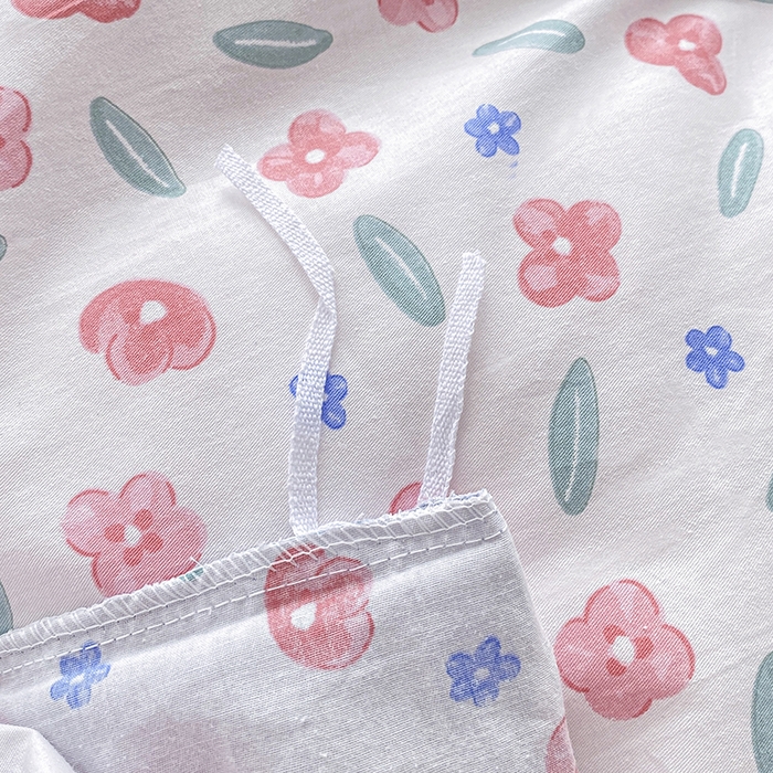 91家纺网 家纺一手货源 找家纺 宇彬家纺 2026直播新款13372A类全棉纯棉印花单双人被套喷气小清新简约热款学生被罩 精灵花-粉