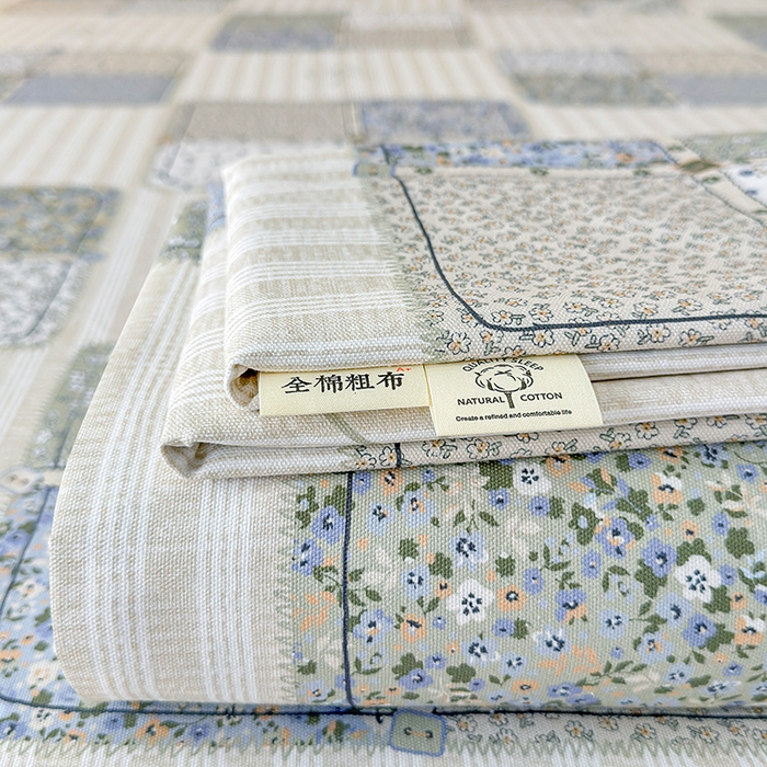 91家纺网 家纺一手货源 找家纺 （总）缦彩 2026新款全棉老粗布床单100%纯棉凉席席子三件套