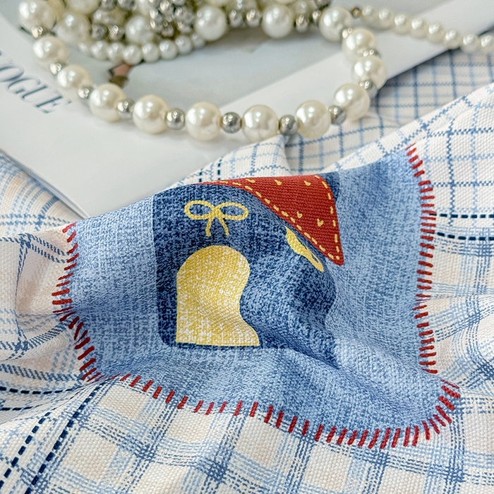 91家纺网 家纺一手货源 找家纺 缦彩 2026新款全棉老粗布床单100%纯棉凉席席子三件套 萌犬格纹