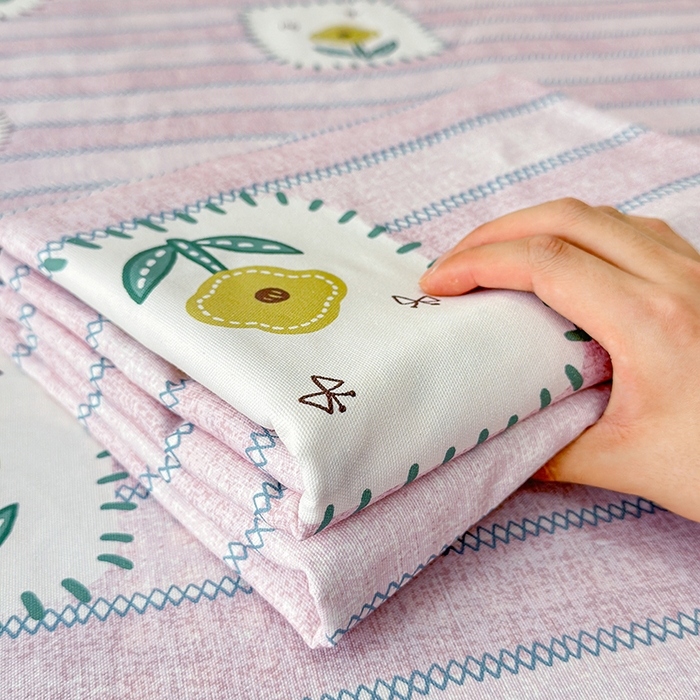 91家纺网 家纺一手货源 找家纺 缦彩 2026新款全棉老粗布床单100%纯棉凉席席子三件套 浅草花信