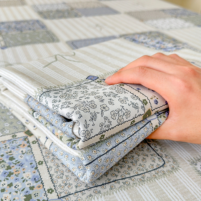 91家纺网 家纺一手货源 找家纺 缦彩 2026新款全棉老粗布床单100%纯棉凉席席子三件套 素锦花窗