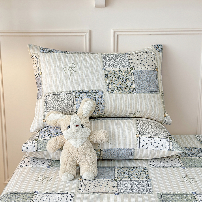 91家纺网 家纺一手货源 找家纺 缦彩 2026新款全棉老粗布床单100%纯棉凉席席子三件套 素锦花窗