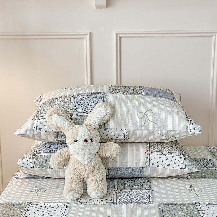 91家纺网 家纺一手货源 找家纺 缦彩 2026新款全棉老粗布床单100%纯棉凉席席子三件套 素锦花窗