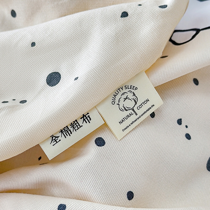 91家纺网 家纺一手货源 找家纺 缦彩 2026新款全棉老粗布床单100%纯棉凉席席子三件套 星点萌宠