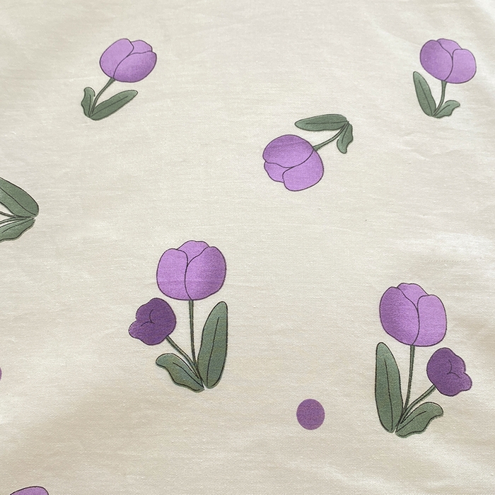 91家纺网 家纺一手货源 找家纺 宇彬家纺 2026直播新款13372A类全棉纯棉印花单双人被套喷气小清新简约热款学生被罩 束朵-紫