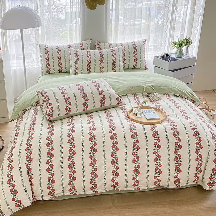 91家纺网 家纺一手货源 找家纺 宇彬家纺 2026直播新款13372A类全棉纯棉印花单双人被套喷气小清新简约热款学生被罩 颂姿