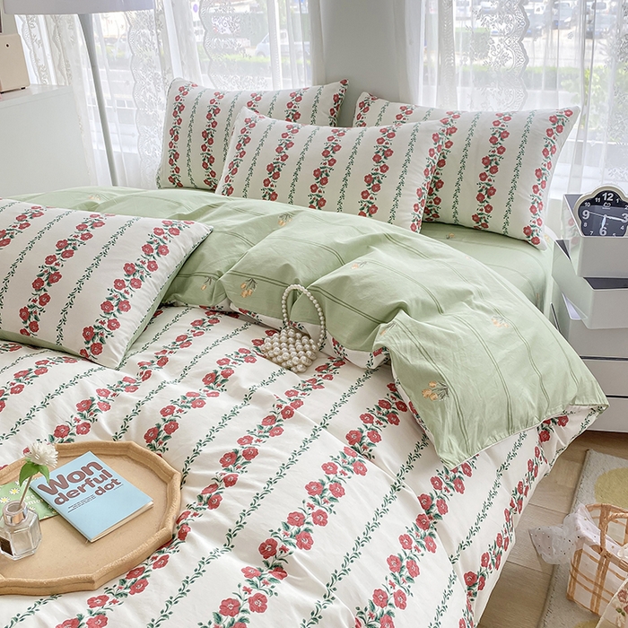 91家纺网 家纺一手货源 找家纺 宇彬家纺 2026直播新款13372A类全棉纯棉印花单双人被套喷气小清新简约热款学生被罩 颂姿