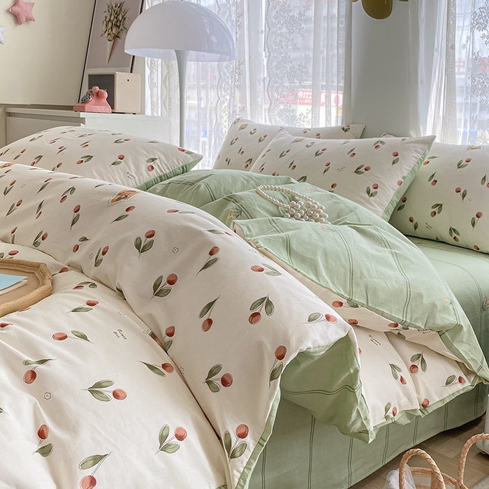 宇彬家纺 2026直播新款13372A类全棉纯棉印花单双人被套喷气小清新简约热款学生被罩 天空之境