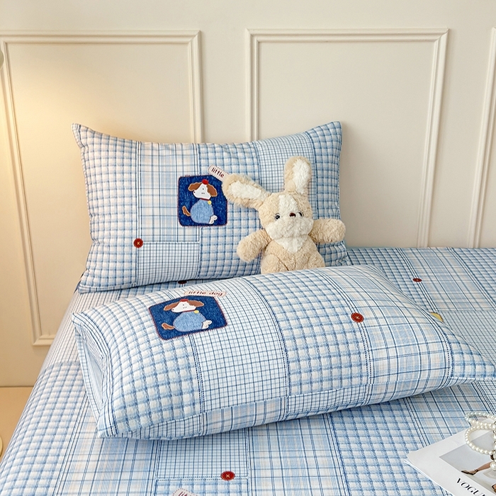 91家纺网 家纺一手货源 找家纺 （总）缦彩 2026新款全棉老粗布床单100%纯棉凉席席子三件套