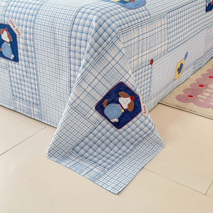 91家纺网 家纺一手货源 找家纺 （总）缦彩 2026新款全棉老粗布床单100%纯棉凉席席子三件套