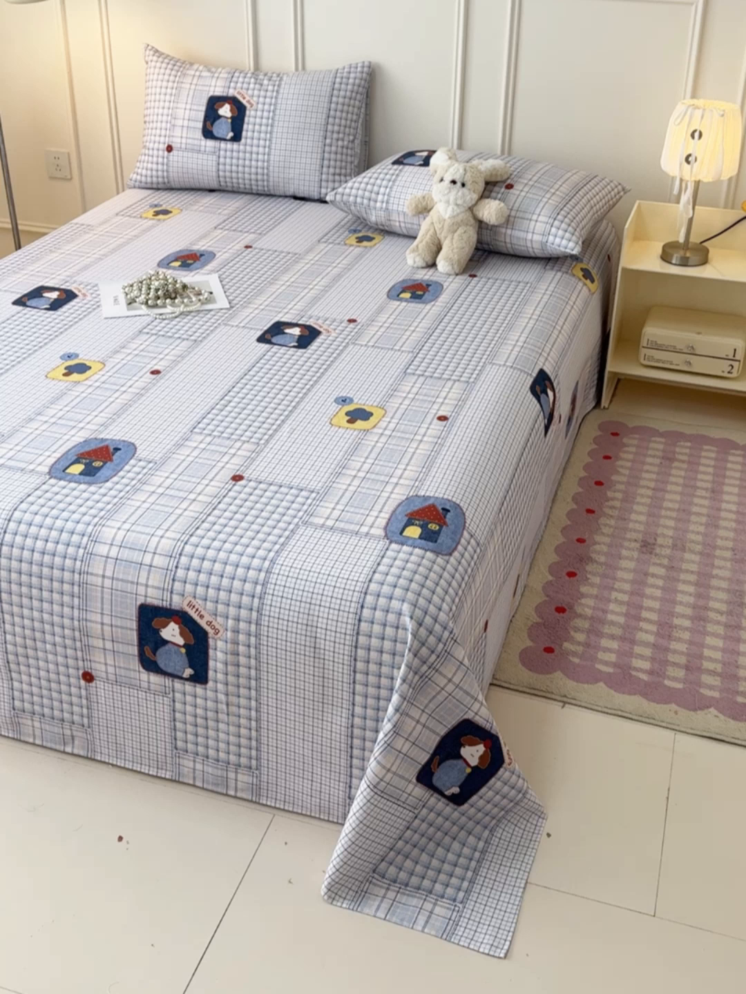 91家纺网 家纺一手货源 找家纺 （总）缦彩 2026新款全棉老粗布床单100%纯棉凉席席子三件套