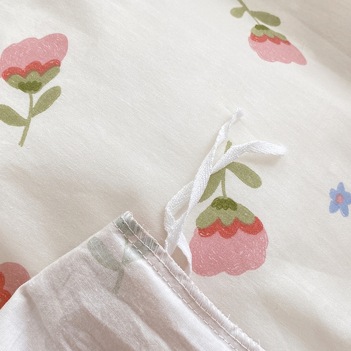 91家纺网 家纺一手货源 找家纺 宇彬家纺 2026直播新款13372A类全棉纯棉印花单双人被套喷气小清新简约热款学生被罩 湘音-粉