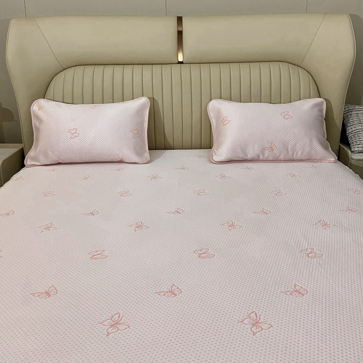 91家纺网 家纺一手货源 找家纺 （总）席匠 2026新款凉豆豆床裙床笠凉席三件套-小蝴蝶系列