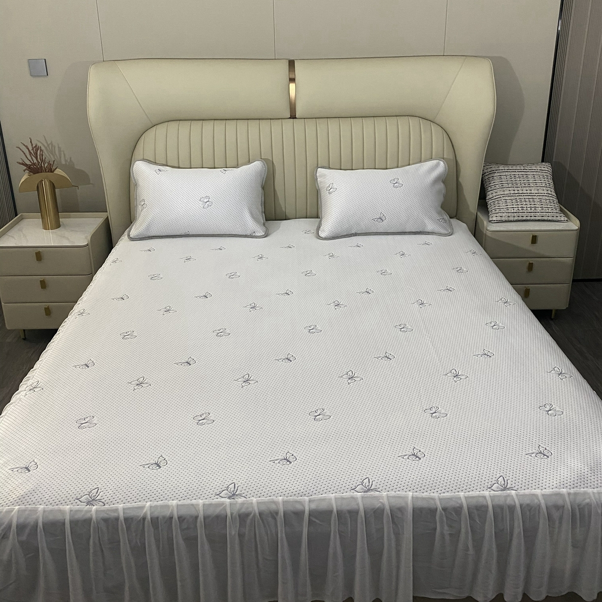 91家纺网 家纺一手货源 找家纺 （总）席匠 2026新款凉豆豆床裙床笠凉席三件套-小蝴蝶系列