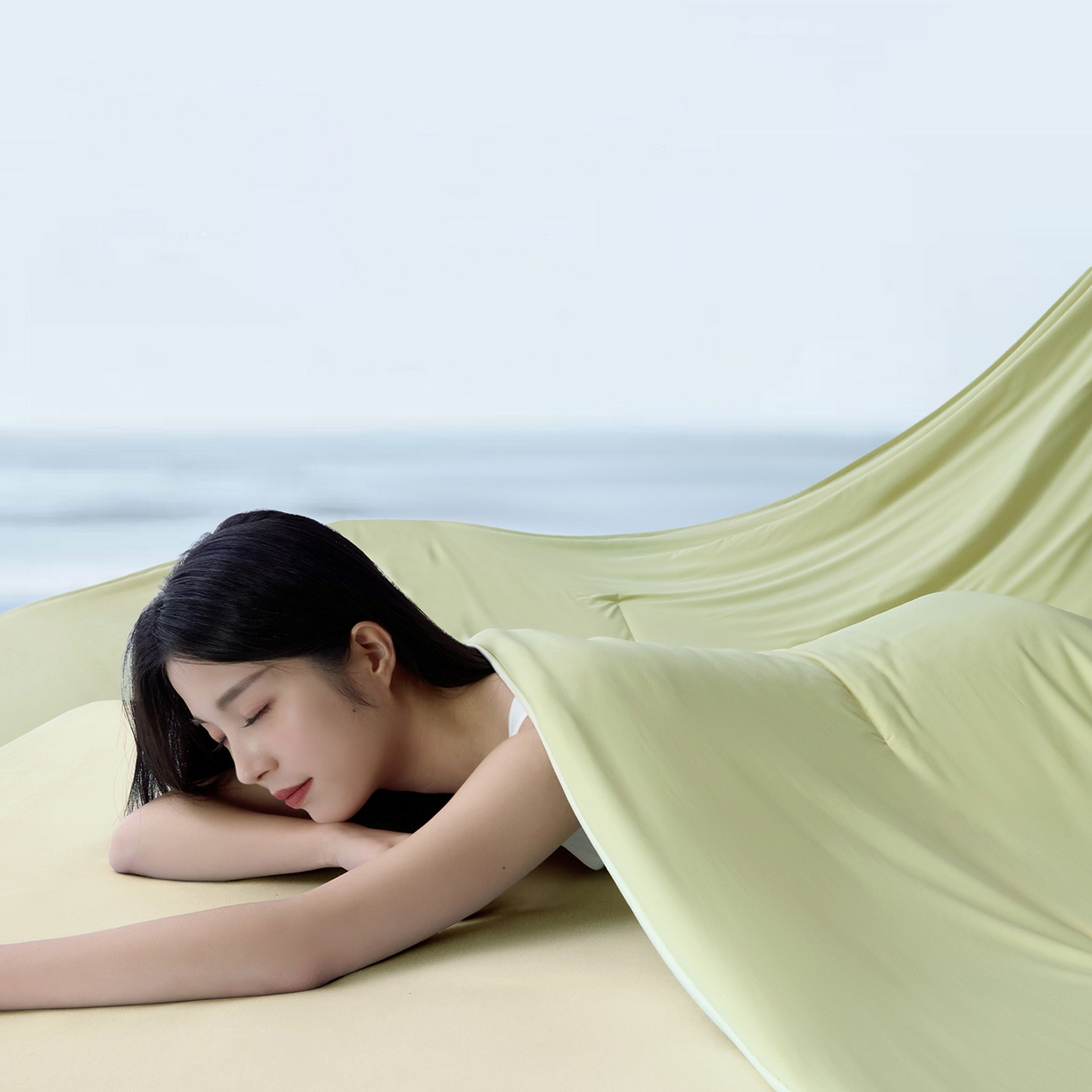 91家纺网 家纺一手货源 找家纺 唯爱品 2026春夏新款深睡控温夏被PRO3.0被子被芯 竹青黄