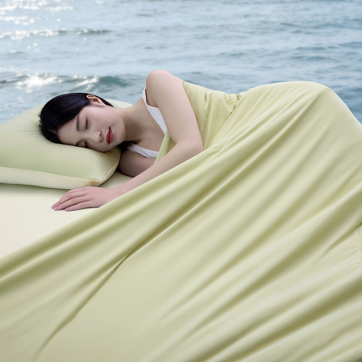 91家纺网 家纺一手货源 找家纺 唯爱品 2026春夏新款深睡控温夏被PRO3.0被子被芯 竹青黄