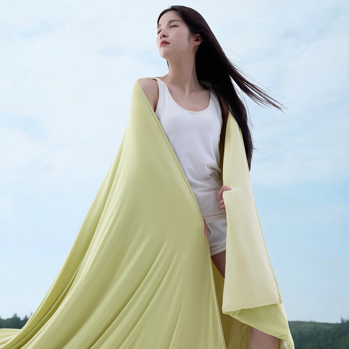 91家纺网 家纺一手货源 找家纺 唯爱品 2026春夏新款深睡控温夏被PRO3.0被子被芯 竹青黄