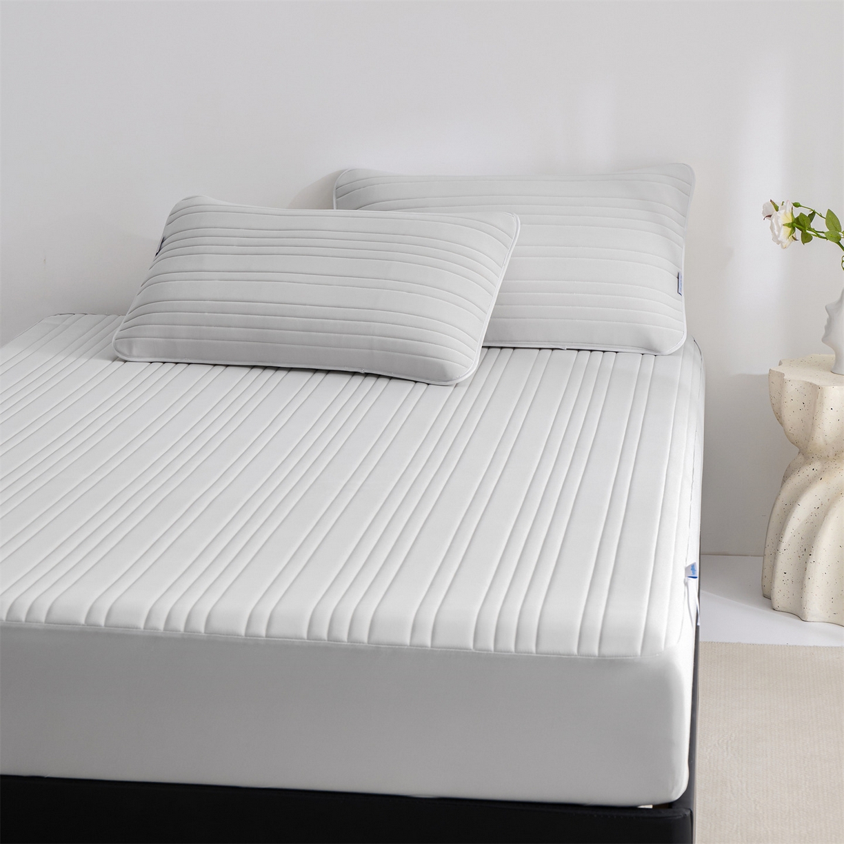 91家纺网 家纺一手货源 找家纺 唯爱品 2026新款星球凉感夏凉垫床笠款 星球凉感垫 浅灰