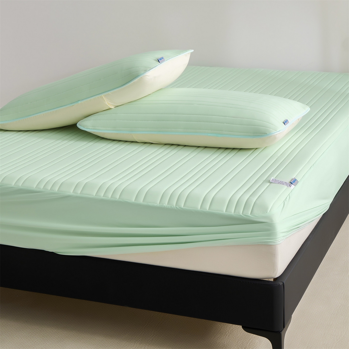 91家纺网 家纺一手货源 找家纺 唯爱品 2026新款星球凉感夏凉垫床笠款 星球凉感垫 浅绿