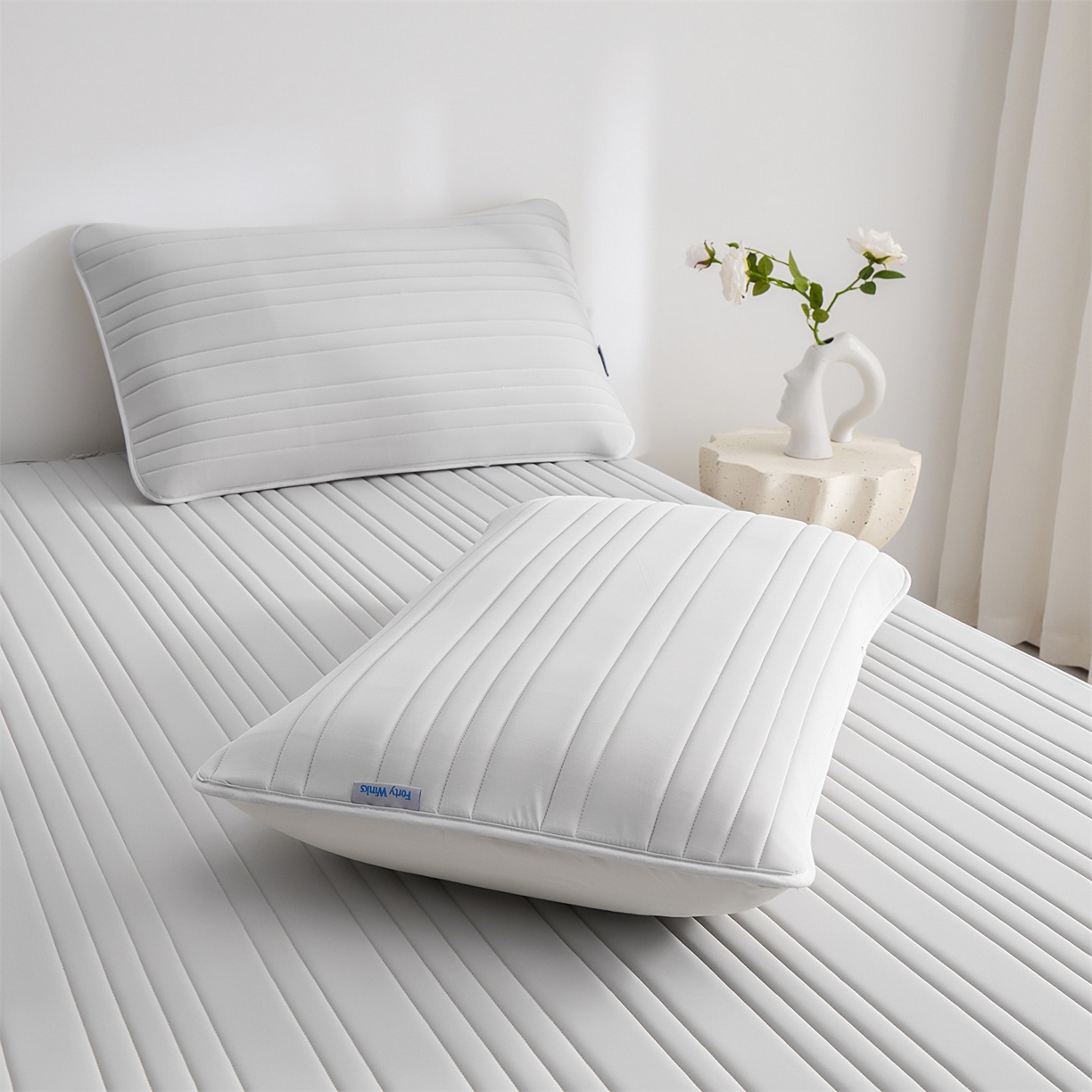 91家纺网 家纺一手货源 找家纺 唯爱品 2026新款星球凉感夏凉垫床笠款 星球凉感垫 浅灰