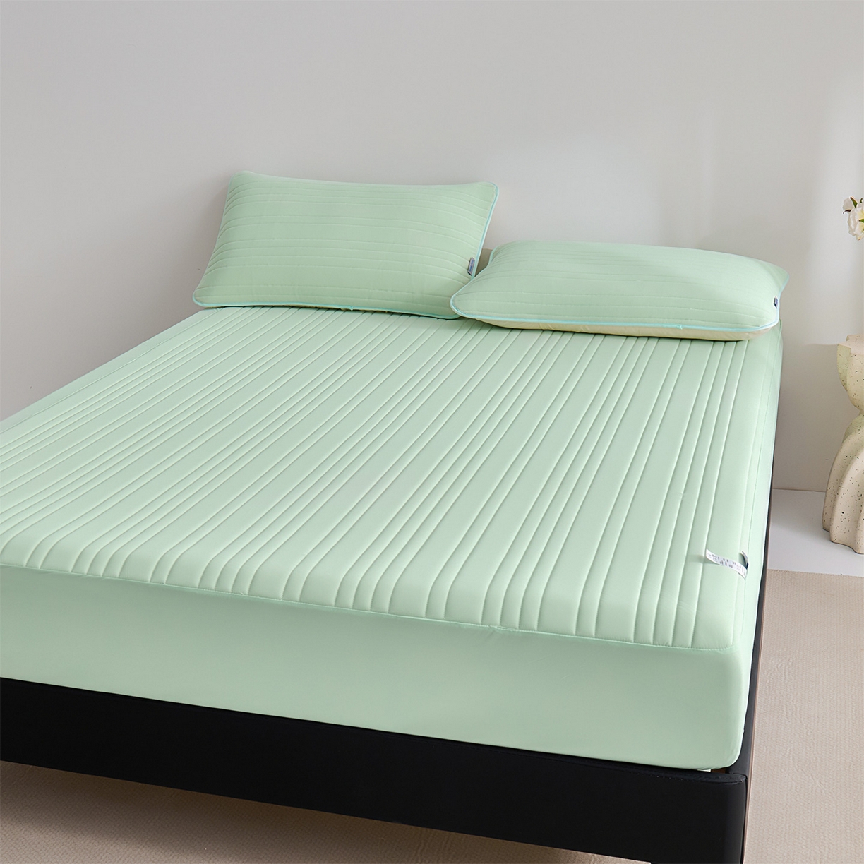 91家纺网 家纺一手货源 找家纺 唯爱品 2026新款星球凉感夏凉垫床笠款 星球凉感垫 浅绿