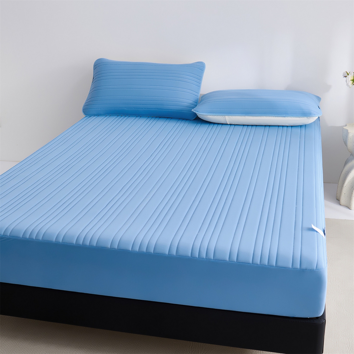 91家纺网 家纺一手货源 找家纺 唯爱品 2026新款星球凉感夏凉垫床笠款 星球凉感垫 浅蓝