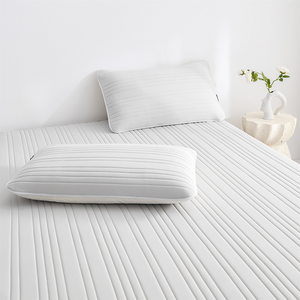 91家纺网 家纺一手货源 找家纺 唯爱品 2026新款星球凉感夏凉垫床笠款 星球凉感垫 浅灰