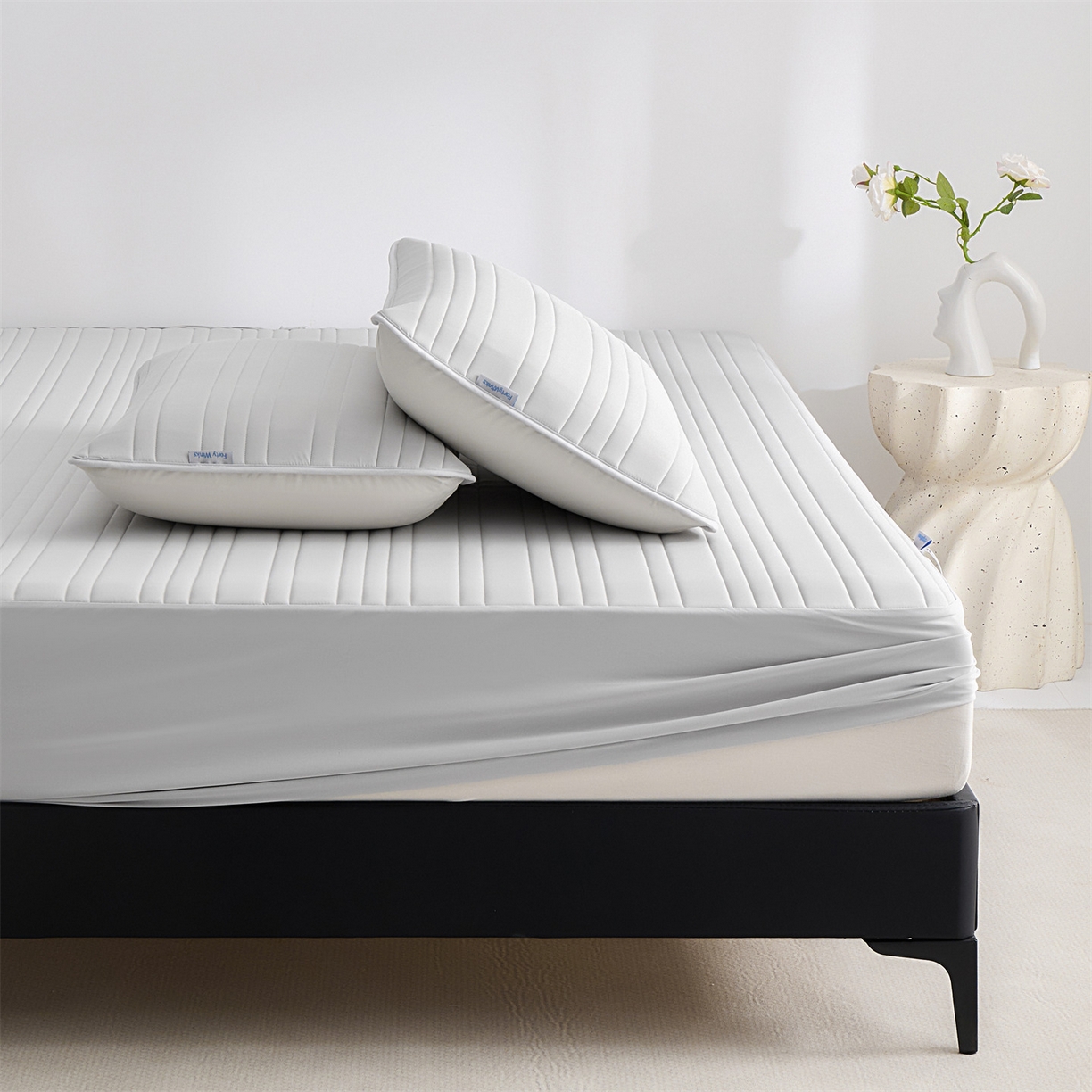 91家纺网 家纺一手货源 找家纺 唯爱品 2026新款星球凉感夏凉垫床笠款 星球凉感垫 浅灰