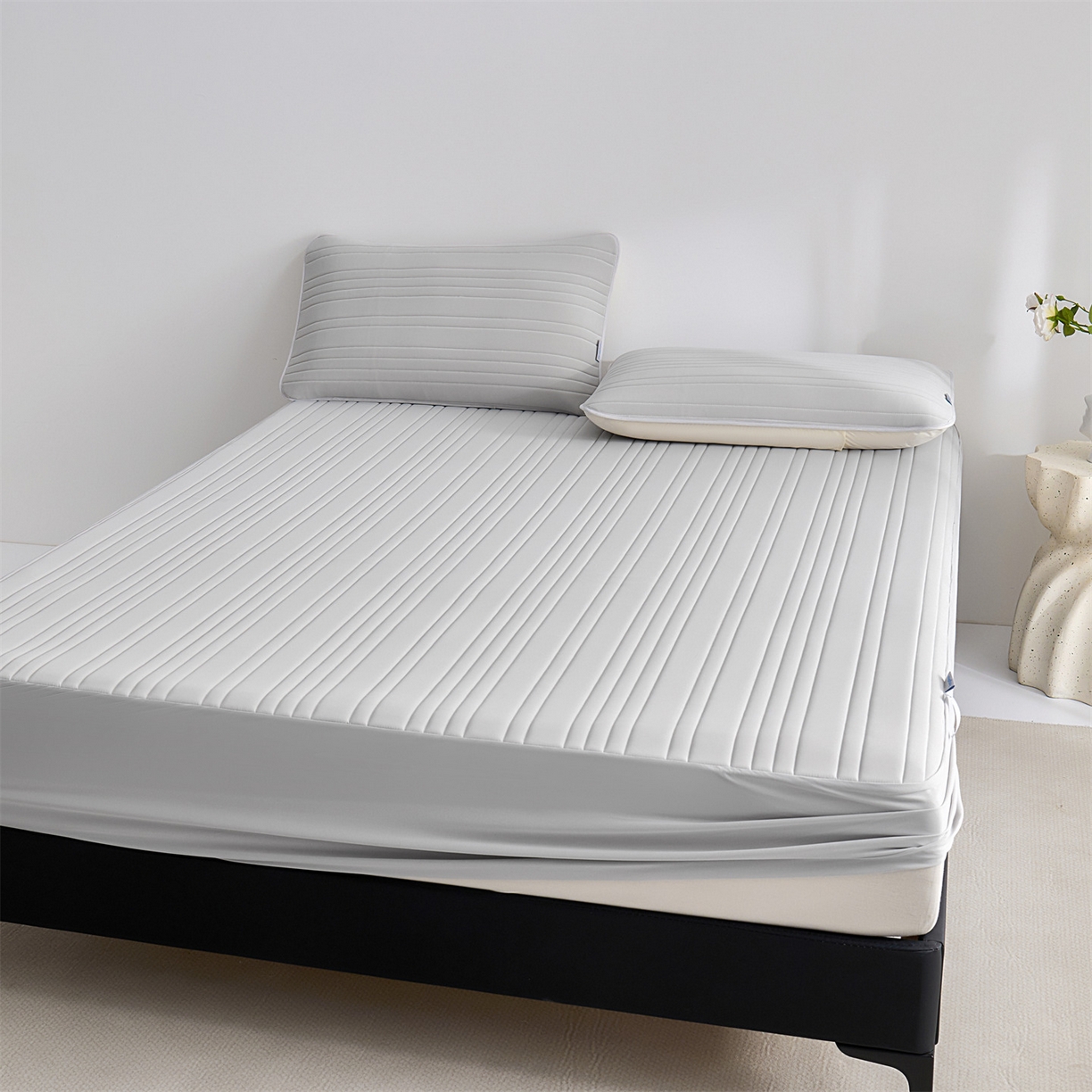 91家纺网 家纺一手货源 找家纺 唯爱品 2026新款星球凉感夏凉垫床笠款 星球凉感垫 浅灰