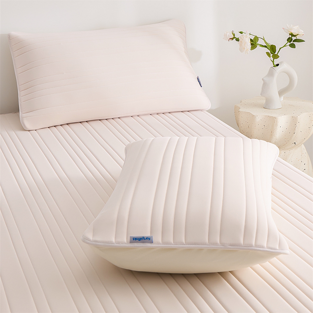 91家纺网 家纺一手货源 找家纺 唯爱品 2026新款星球凉感夏凉垫床笠款 星球凉感垫 浅粉