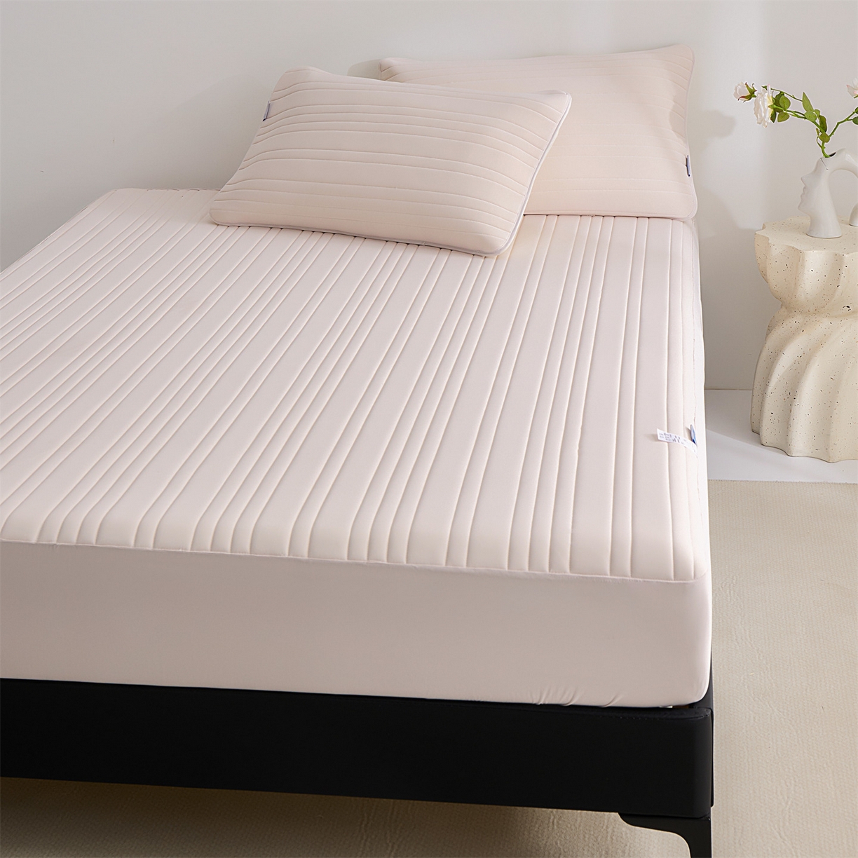 91家纺网 家纺一手货源 找家纺 唯爱品 2026新款星球凉感夏凉垫床笠款 星球凉感垫 浅粉