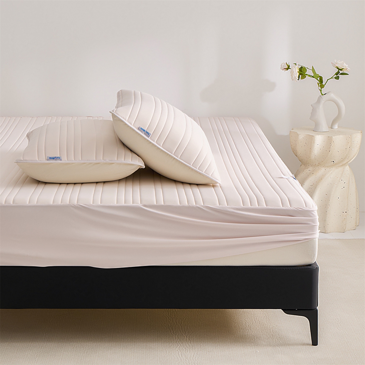 91家纺网 家纺一手货源 找家纺 唯爱品 2026新款星球凉感夏凉垫床笠款 星球凉感垫 浅粉