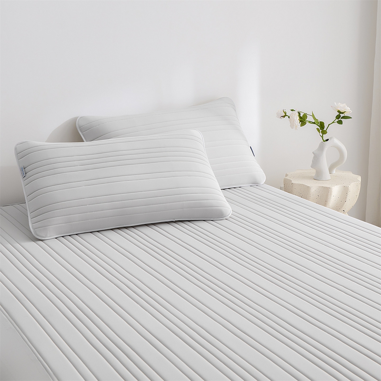 91家纺网 家纺一手货源 找家纺 唯爱品 2026新款星球凉感夏凉垫床笠款 星球凉感垫 浅灰