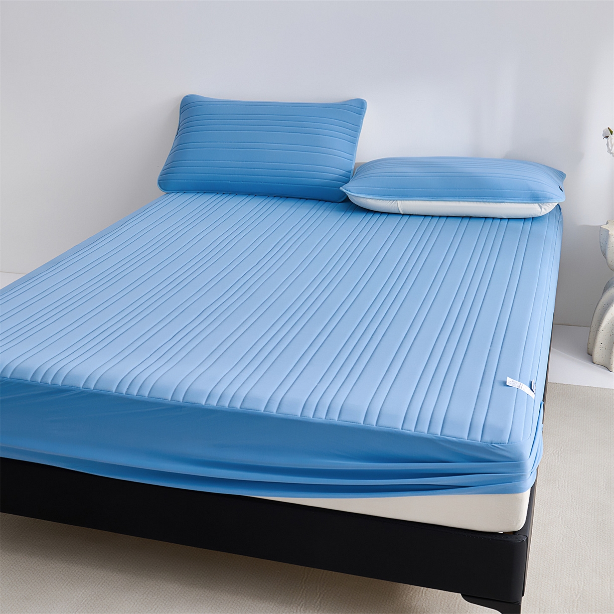 91家纺网 家纺一手货源 找家纺 唯爱品 2026新款星球凉感夏凉垫床笠款 星球凉感垫 浅蓝