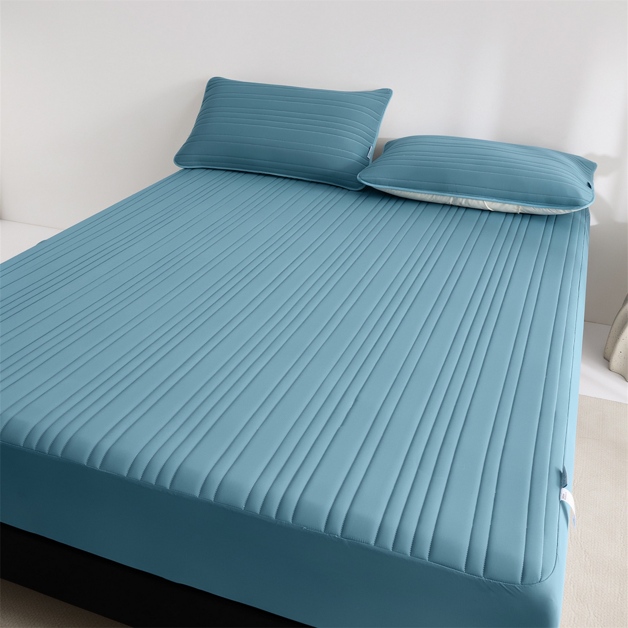 91家纺网 家纺一手货源 找家纺 唯爱品 2026新款星球凉感夏凉垫床笠款 星球凉感垫 墨绿