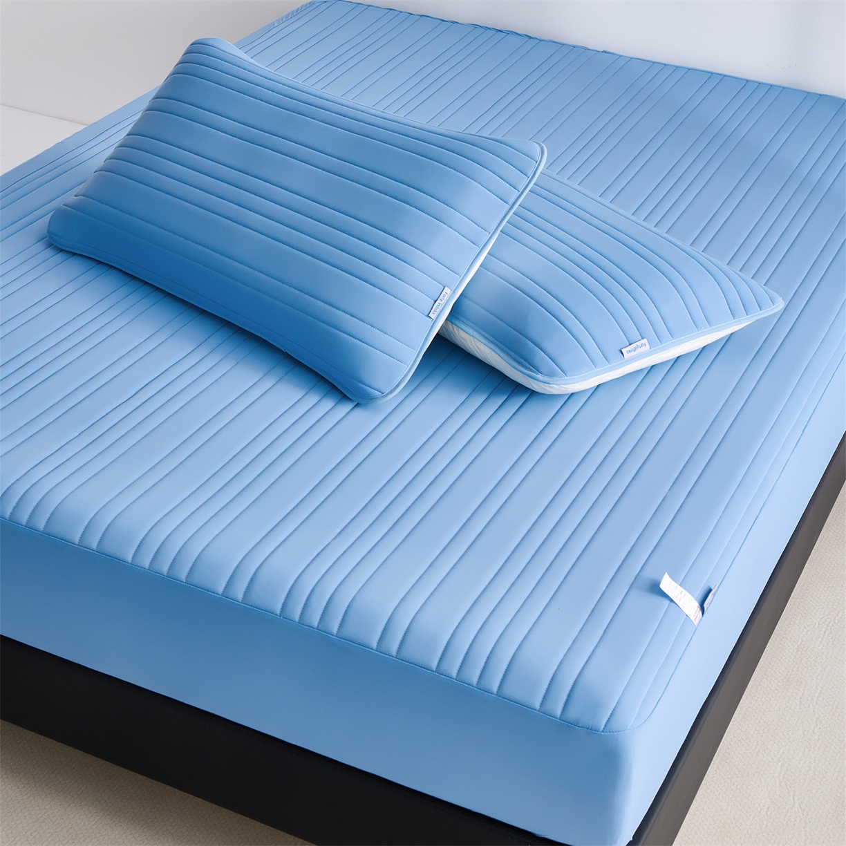 91家纺网 家纺一手货源 找家纺 唯爱品 2026新款星球凉感夏凉垫床笠款 星球凉感垫 浅蓝