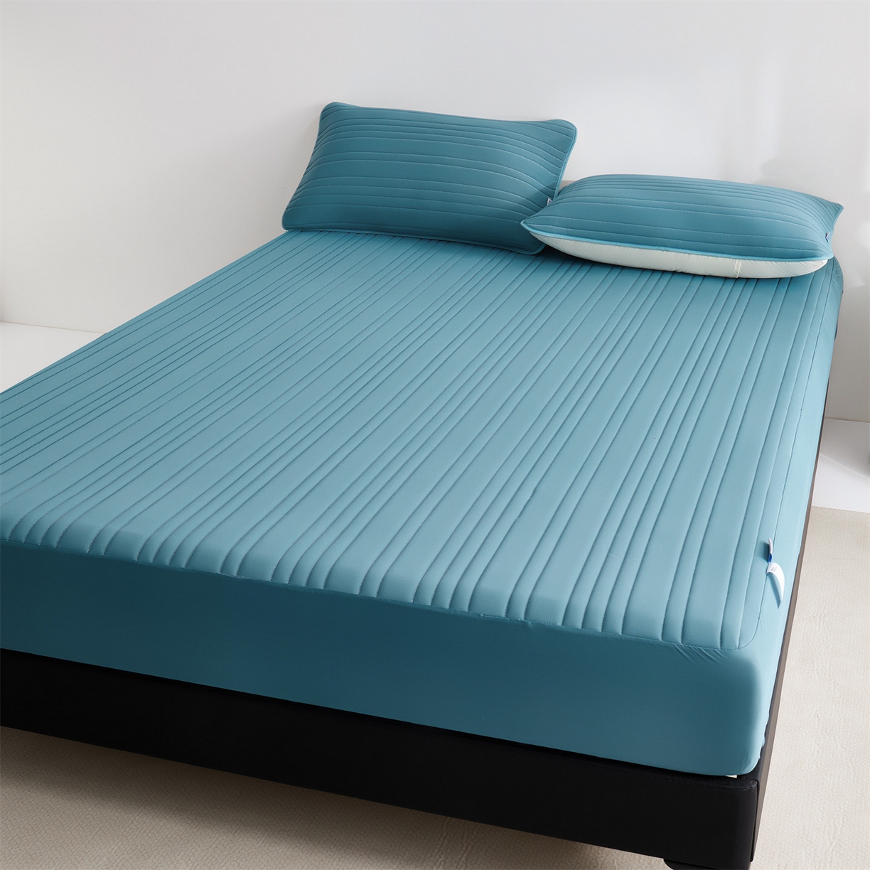 91家纺网 家纺一手货源 找家纺 唯爱品 2026新款星球凉感夏凉垫床笠款 星球凉感垫 墨绿