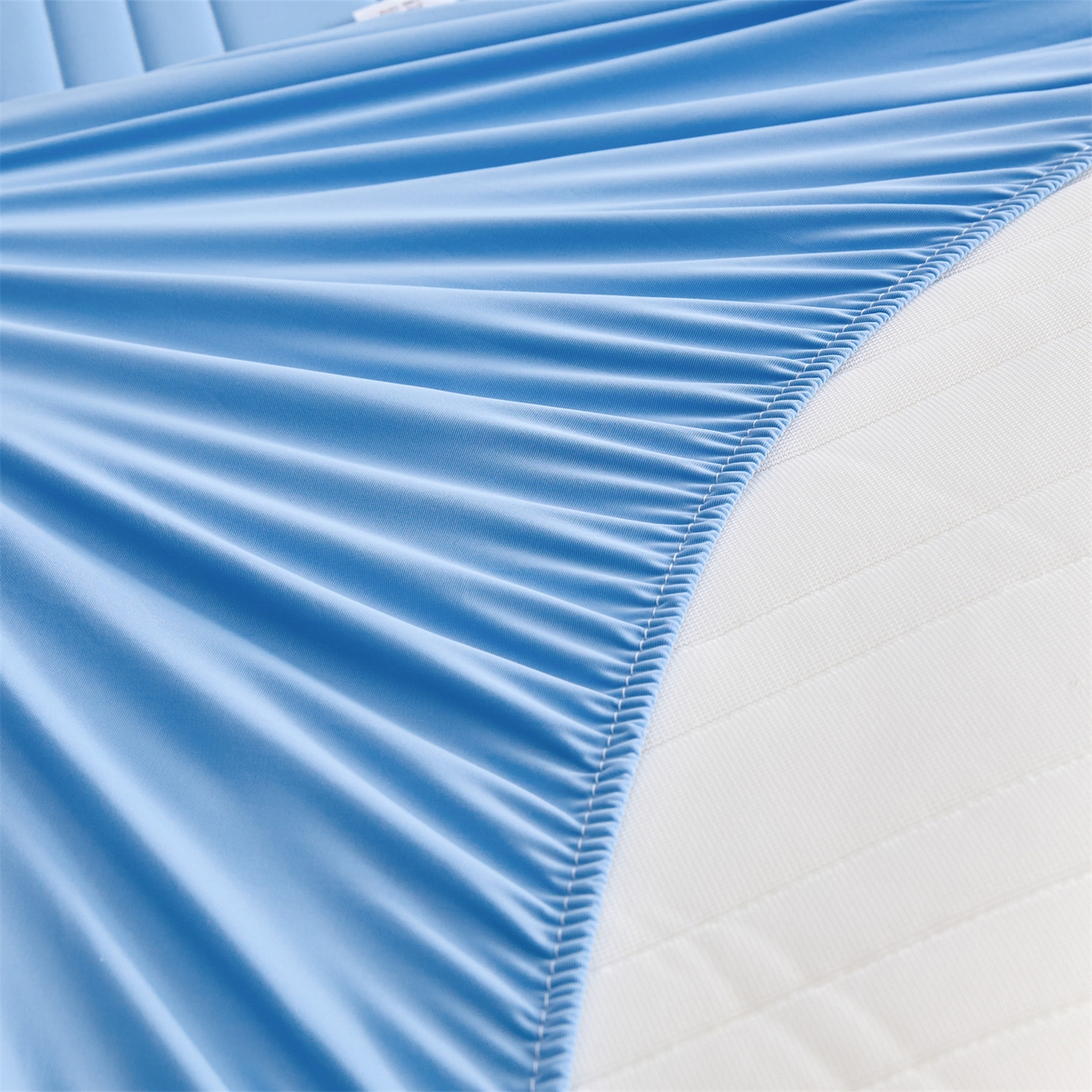 91家纺网 家纺一手货源 找家纺 唯爱品 2026新款星球凉感夏凉垫床笠款 星球凉感垫 浅蓝